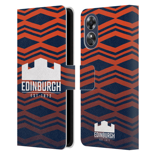 Edinburgh Rugby Graphics Pattern Gradient Leather Book Wallet Case Cover For OPPO A17