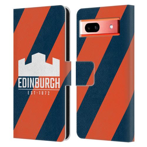 Edinburgh Rugby Logo Art Diagonal Stripes Leather Book Wallet Case Cover For Google Pixel 7a