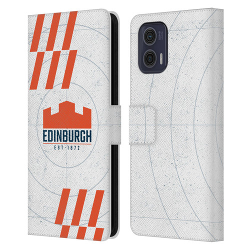 Edinburgh Rugby Logo Art White Leather Book Wallet Case Cover For Motorola Moto G73 5G