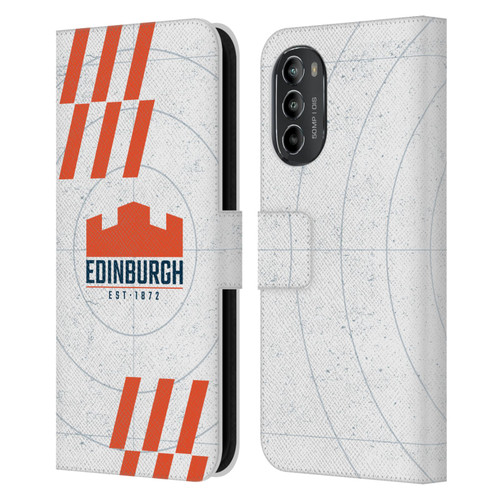 Edinburgh Rugby Logo Art White Leather Book Wallet Case Cover For Motorola Moto G82 5G