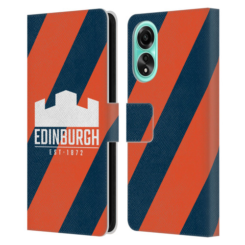 Edinburgh Rugby Logo Art Diagonal Stripes Leather Book Wallet Case Cover For OPPO A78 4G