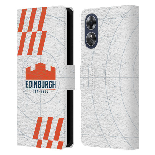 Edinburgh Rugby Logo Art White Leather Book Wallet Case Cover For OPPO A17