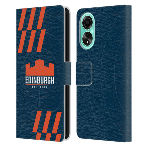 Edinburgh Rugby Logo Art Navy Blue Leather Book Wallet Case Cover For OPPO A78 4G