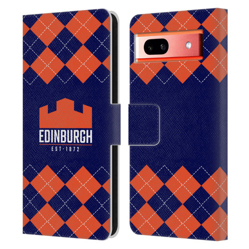 Edinburgh Rugby Logo 2 Argyle Leather Book Wallet Case Cover For Google Pixel 7a