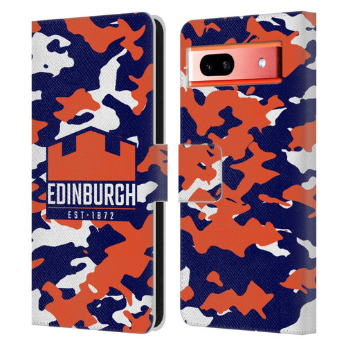 Edinburgh Rugby Logo 2 Camouflage Leather Book Wallet Case Cover For Google Pixel 7a