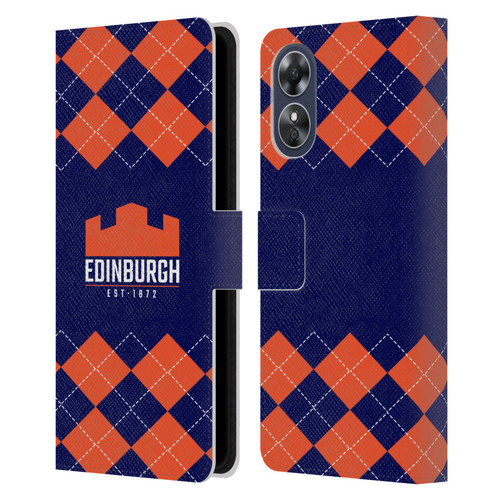 Edinburgh Rugby Logo 2 Argyle Leather Book Wallet Case Cover For OPPO A17
