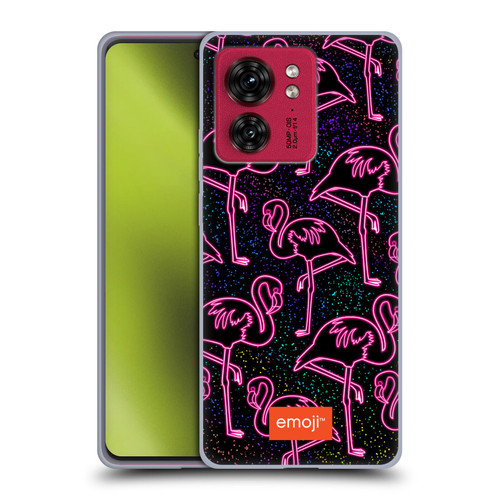 emoji® Neon Flamingo Soft Gel Case for Motorola Moto Edge 40