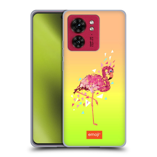 emoji® Polygon Flamingo Soft Gel Case for Motorola Moto Edge 40