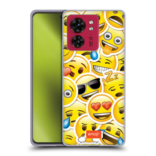 emoji® Smileys Sticker Soft Gel Case for Motorola Moto Edge 40