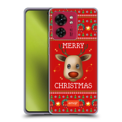 emoji® Ugly Christmas Reindeer Soft Gel Case for Motorola Moto Edge 40