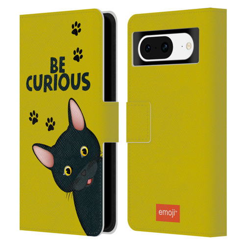 emoji® Cats Curious Leather Book Wallet Case Cover For Google Pixel 8