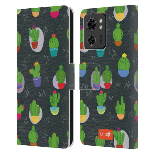 emoji® Cactus And Pineapple Pattern Leather Book Wallet Case Cover For Motorola Moto Edge 40