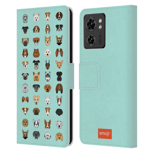 emoji® Dogs Breeds Leather Book Wallet Case Cover For Motorola Moto Edge 40
