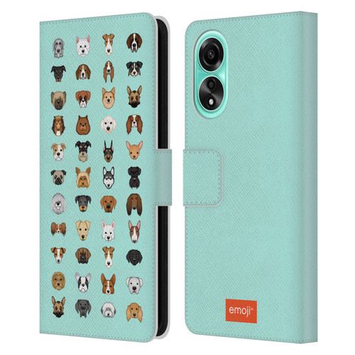 emoji® Dogs Breeds Leather Book Wallet Case Cover For OPPO A78 4G