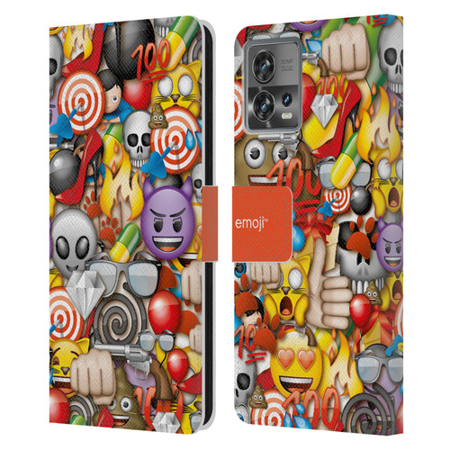 emoji® Full Patterns Assorted Leather Book Wallet Case Cover For Motorola Moto Edge 30 Fusion