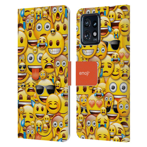 emoji® Full Patterns Smileys Leather Book Wallet Case Cover For Motorola Moto Edge 40 Pro