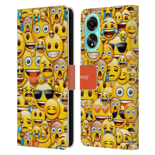 emoji® Full Patterns Smileys Leather Book Wallet Case Cover For OPPO A78 4G