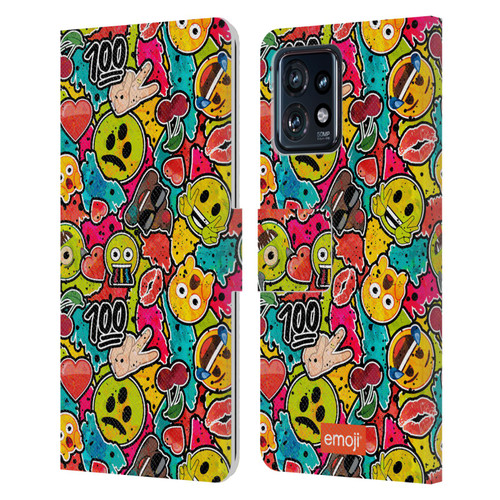 emoji® Graffiti Colours Leather Book Wallet Case Cover For Motorola Moto Edge 40 Pro