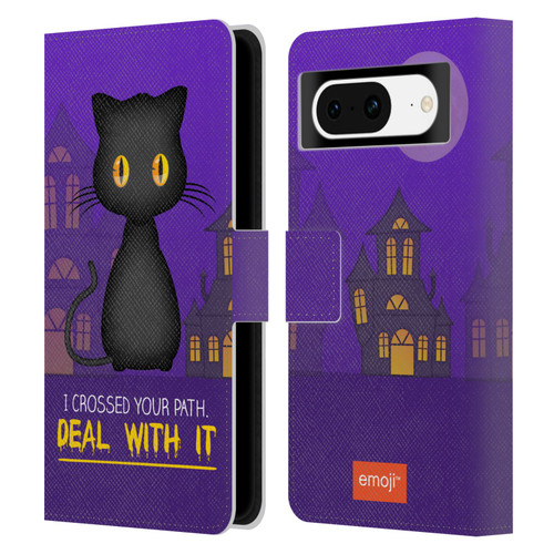 emoji® Halloween Parodies Black Cat Leather Book Wallet Case Cover For Google Pixel 8