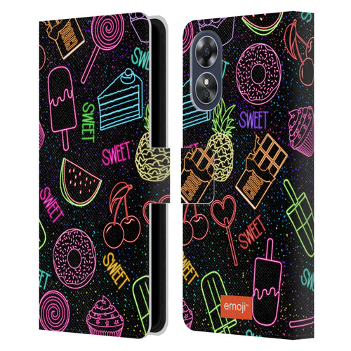 emoji® Neon Sweet Leather Book Wallet Case Cover For OPPO A17