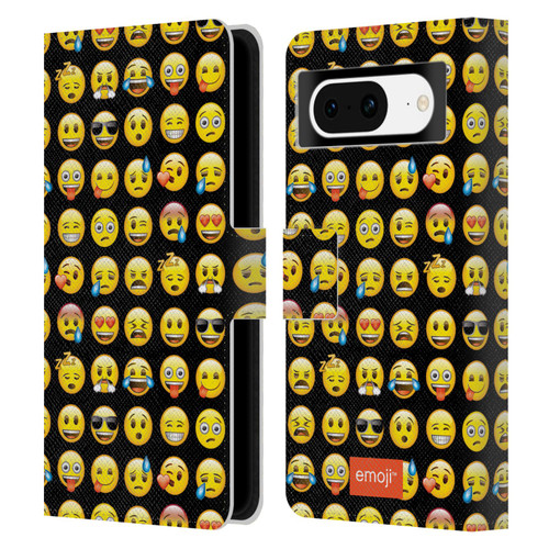 emoji® Smileys Pattern Leather Book Wallet Case Cover For Google Pixel 8