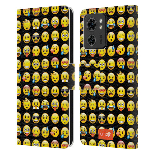 emoji® Smileys Pattern Leather Book Wallet Case Cover For Motorola Moto Edge 40