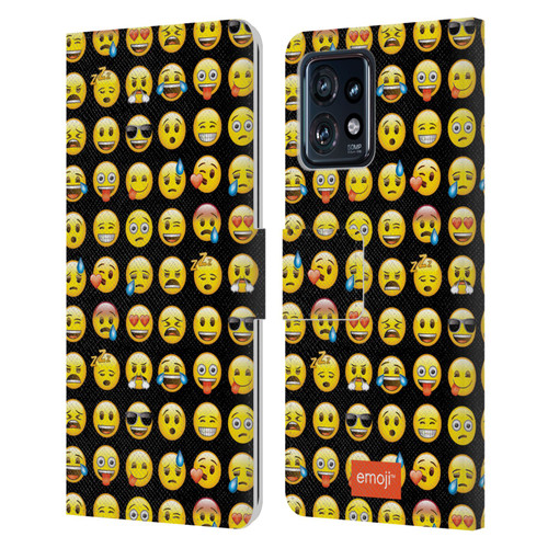 emoji® Smileys Pattern Leather Book Wallet Case Cover For Motorola Moto Edge 40 Pro