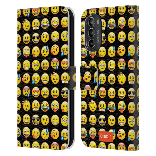 emoji® Smileys Pattern Leather Book Wallet Case Cover For Motorola Moto G82 5G