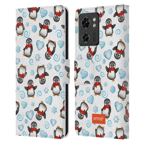 emoji® Winter Wonderland Penguins Leather Book Wallet Case Cover For Motorola Moto Edge 40