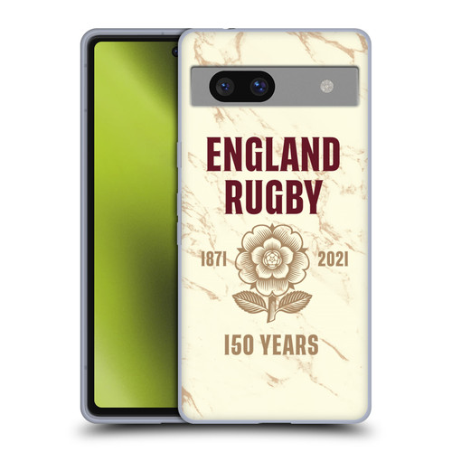 England Rugby Union 150th Anniversary Marble Soft Gel Case for Google Pixel 7a