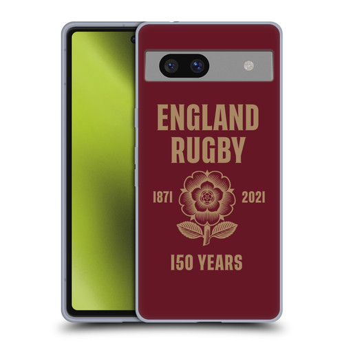 England Rugby Union 150th Anniversary Red Soft Gel Case for Google Pixel 7a