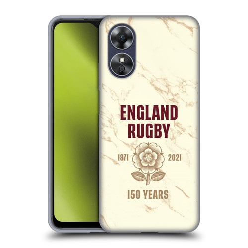 England Rugby Union 150th Anniversary Marble Soft Gel Case for OPPO A17