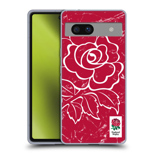 England Rugby Union Marble Red Soft Gel Case for Google Pixel 7a