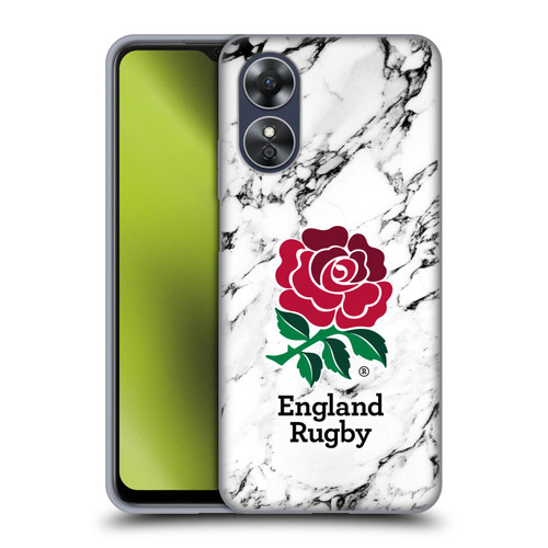 England Rugby Union Marble White Soft Gel Case for OPPO A17
