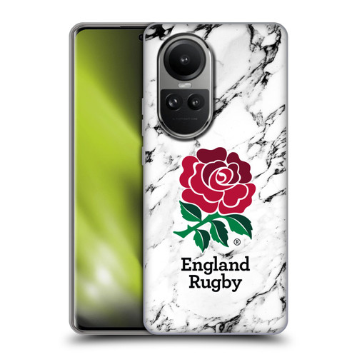 England Rugby Union Marble White Soft Gel Case for OPPO Reno10 5G / Reno10 Pro 5G