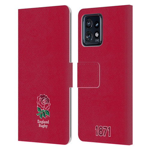 England Rugby Union 2016/17 The Rose Plain Red Leather Book Wallet Case Cover For Motorola Moto Edge 40 Pro