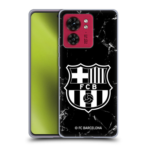 FC Barcelona Crest Patterns Black Marble Soft Gel Case for Motorola Moto Edge 40