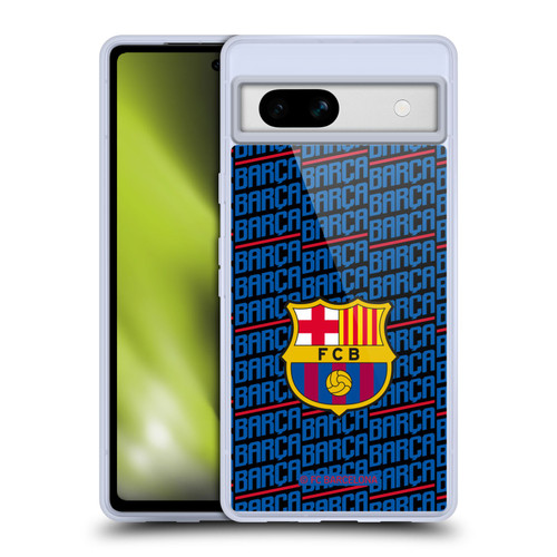 FC Barcelona Crest Patterns Barca Soft Gel Case for Google Pixel 7a