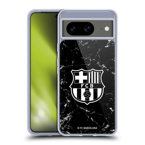 FC Barcelona Crest Patterns Black Marble Soft Gel Case for Google Pixel 8