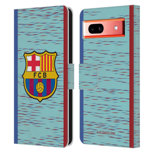 FC Barcelona 2023/24 Crest Kit Third Leather Book Wallet Case Cover For Google Pixel 7a