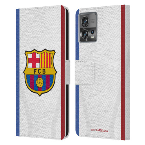 FC Barcelona 2023/24 Crest Kit Away Leather Book Wallet Case Cover For Motorola Moto Edge 30 Fusion