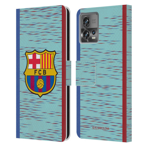 FC Barcelona 2023/24 Crest Kit Third Leather Book Wallet Case Cover For Motorola Moto Edge 30 Fusion