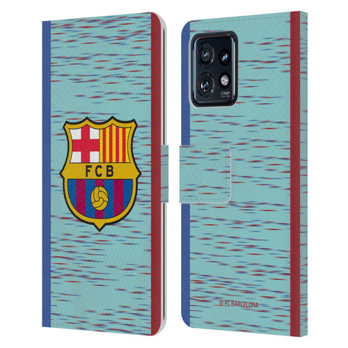 FC Barcelona 2023/24 Crest Kit Third Leather Book Wallet Case Cover For Motorola Moto Edge 40 Pro