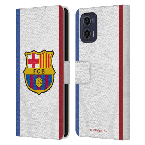 FC Barcelona 2023/24 Crest Kit Away Leather Book Wallet Case Cover For Motorola Moto G73 5G