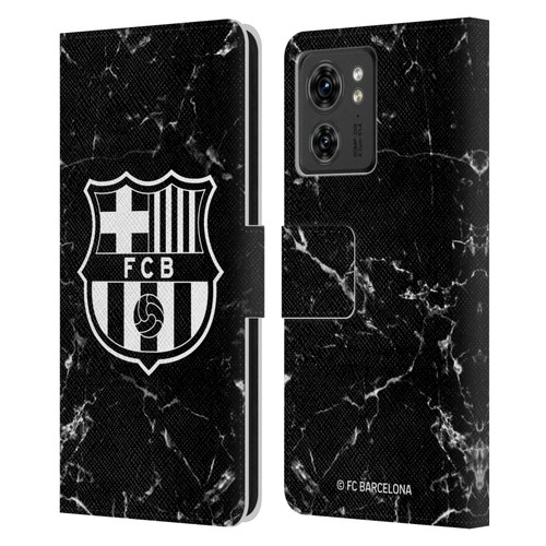 FC Barcelona Crest Patterns Black Marble Leather Book Wallet Case Cover For Motorola Moto Edge 40