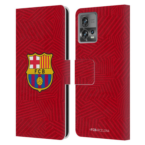 FC Barcelona Crest Red Leather Book Wallet Case Cover For Motorola Moto Edge 30 Fusion