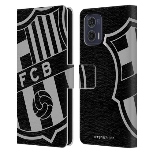 FC Barcelona Crest Oversized Leather Book Wallet Case Cover For Motorola Moto G73 5G