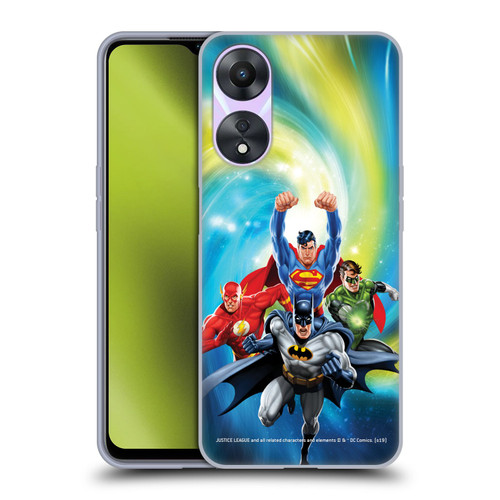Justice League DC Comics Airbrushed Heroes Galaxy Soft Gel Case for OPPO A78 5G