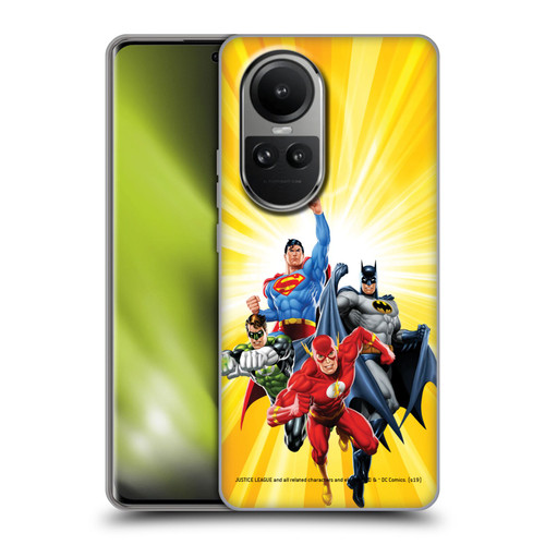 Justice League DC Comics Airbrushed Heroes Yellow Soft Gel Case for OPPO Reno10 5G / Reno10 Pro 5G