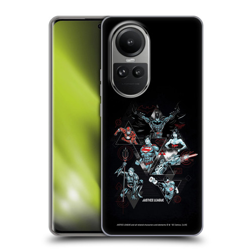 Justice League DC Comics Dark Electric Graphics Heroes Triangle Soft Gel Case for OPPO Reno10 5G / Reno10 Pro 5G
